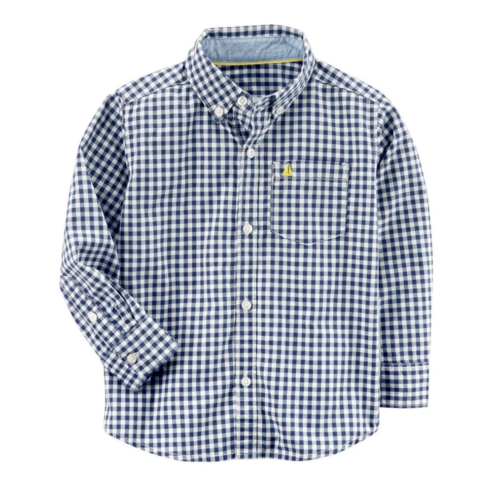 Carter’s Blue Gingham Button Down - 6M